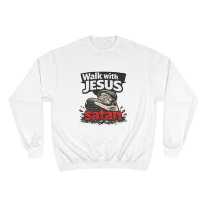 Walk with Jesus Light Colors Graphic Crewneck (Anti-Satan Design)