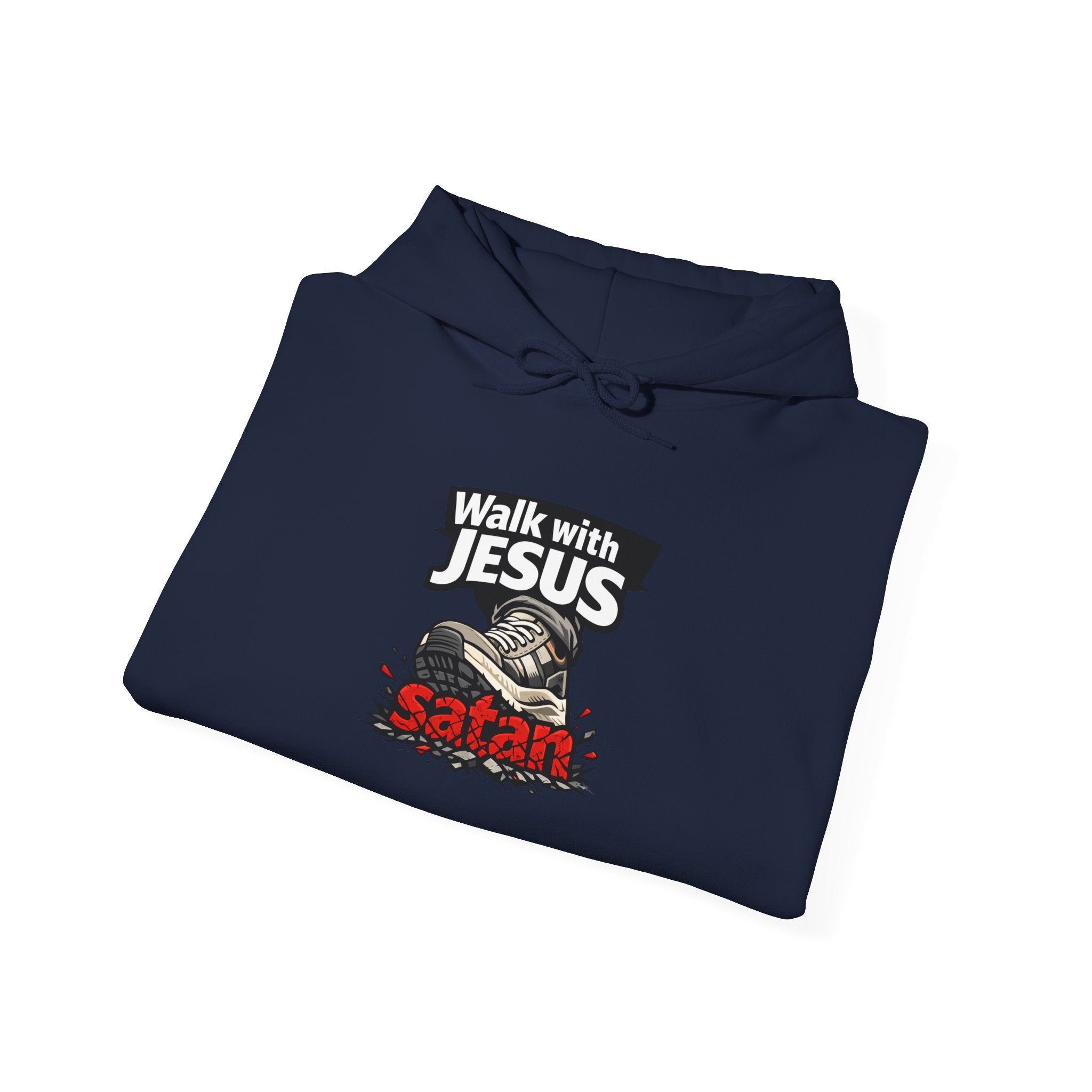 Walk With Jesus Satan Crusher Hoodie — Christian Faith Graphic Hoodie
