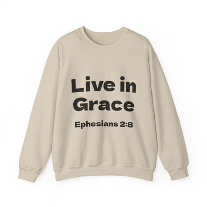Live in Grace Inspirational Unisex Heavy Blend™ Crewneck Sweatshirt