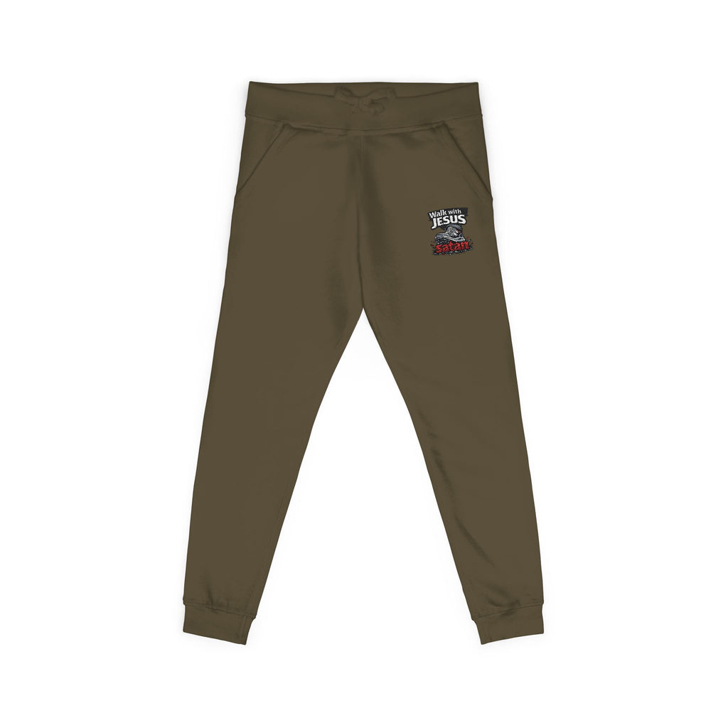 Embroidered Cozy Fleece Sweatpants — Minimal White Joggers