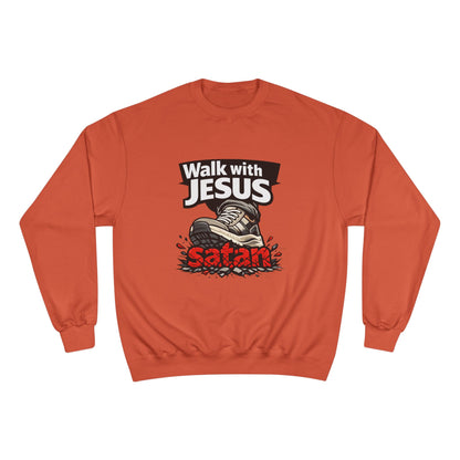 Walk with Jesus Light Colors Graphic Crewneck (Anti-Satan Design)