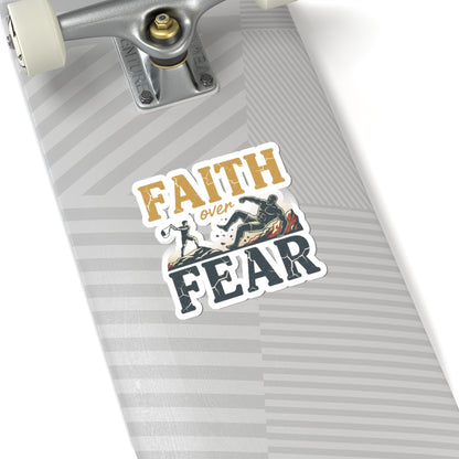 Faith Over Fear Sticker — Inspirational Christian Kiss-Cut Decal for Laptops, Water Bottles & Journals