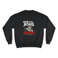 Religious Sweatshirt - "Walk with Jesus" Graphic Crewneck (Anti-Satan Design)