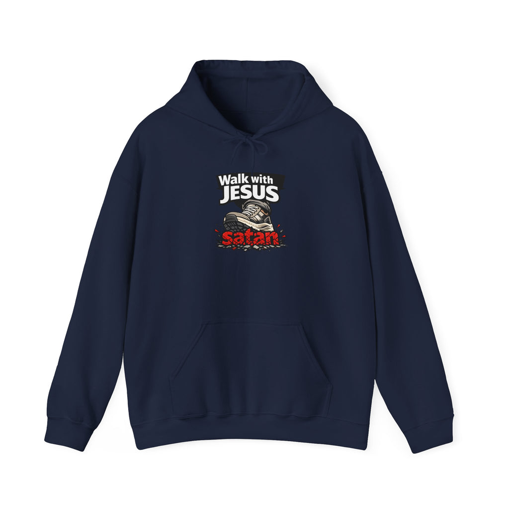 Walk With Jesus Satan Crusher Hoodie — Christian Faith Graphic Hoodie