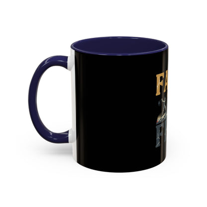 Faith Over Fear Black Coffee Mug — Inspirational Christian 11/15oz Accent Mug