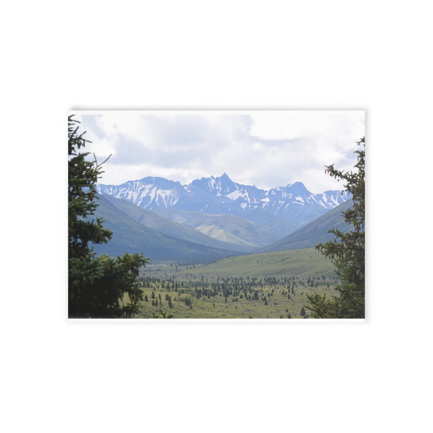 Mountain Vista Holiday Card — Scenic Alaska Landscape Greeting Card (One-Sided)