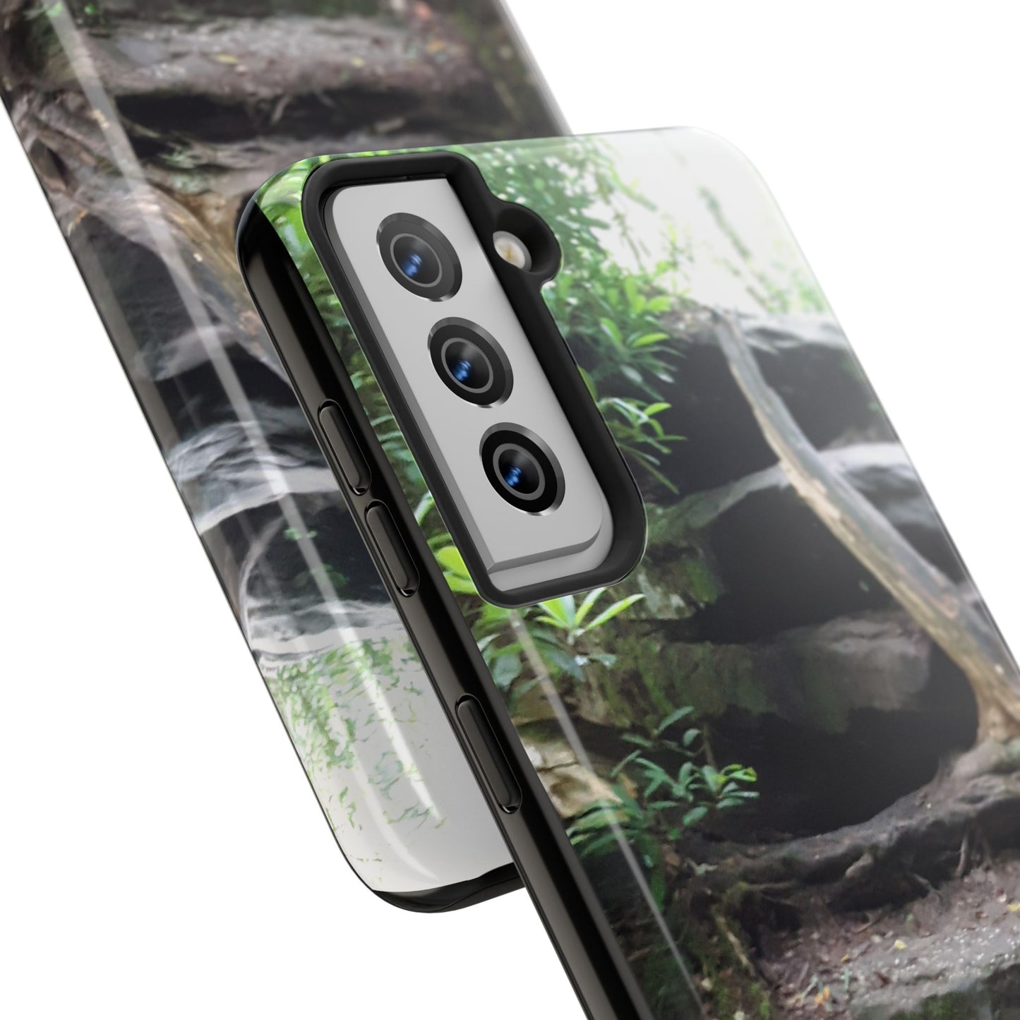 Forest Trail Tough Phone Case — Rugged Nature Phone Cover with Rock Steps Design