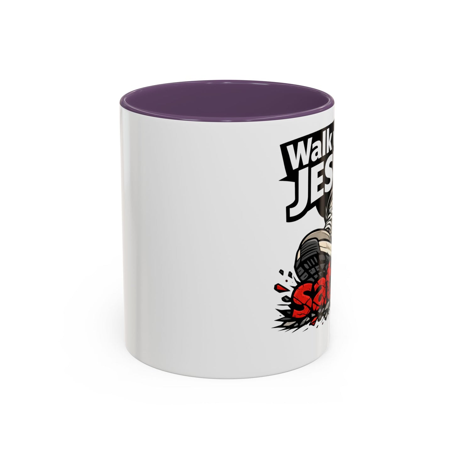 Walk with Jesus Coffee Mug — 'Walk with Jesus, Satan' Inspirational Christian Accent Mug