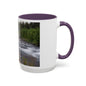 Mountain River Accent Coffee Mug — Scenic Cabin Stream Nature Gift