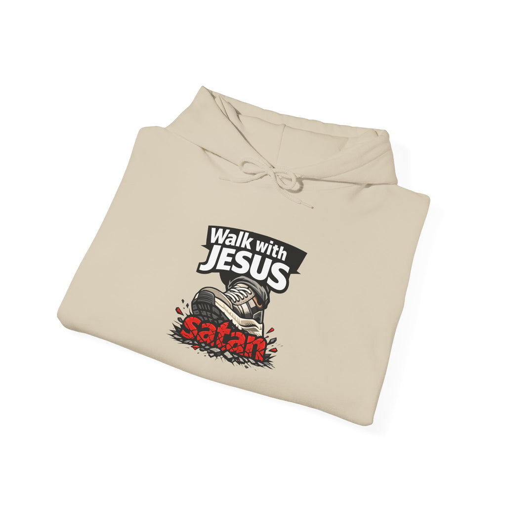 Walk With Jesus Satan Crusher Hoodie — Christian Faith Graphic Hoodie
