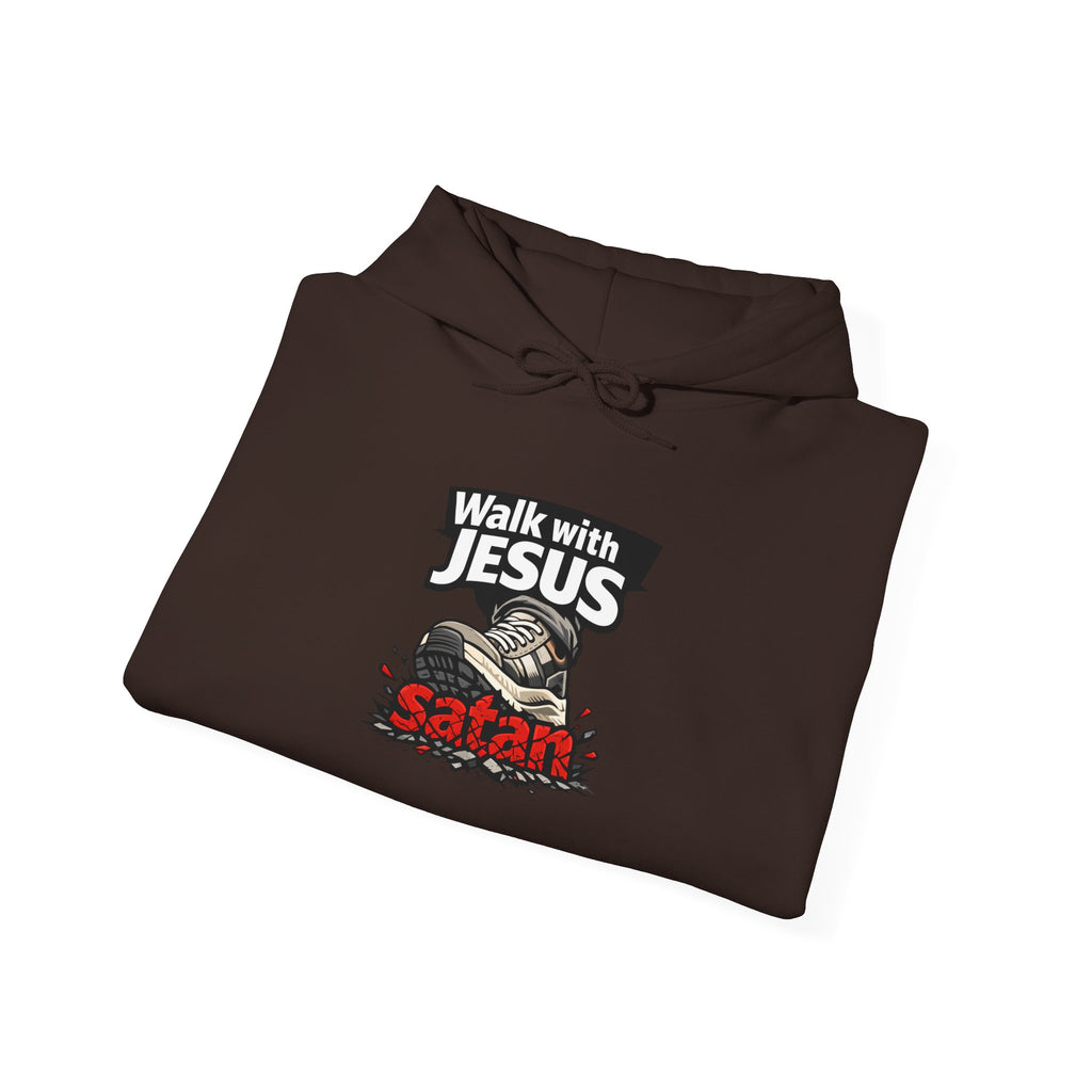 Walk With Jesus Satan Crusher Hoodie — Christian Faith Graphic Hoodie