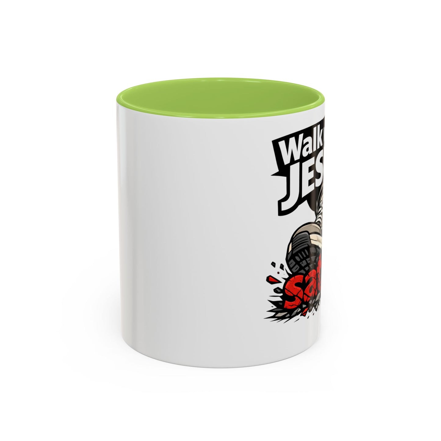 Walk with Jesus Coffee Mug — 'Walk with Jesus, Satan' Inspirational Christian Accent Mug