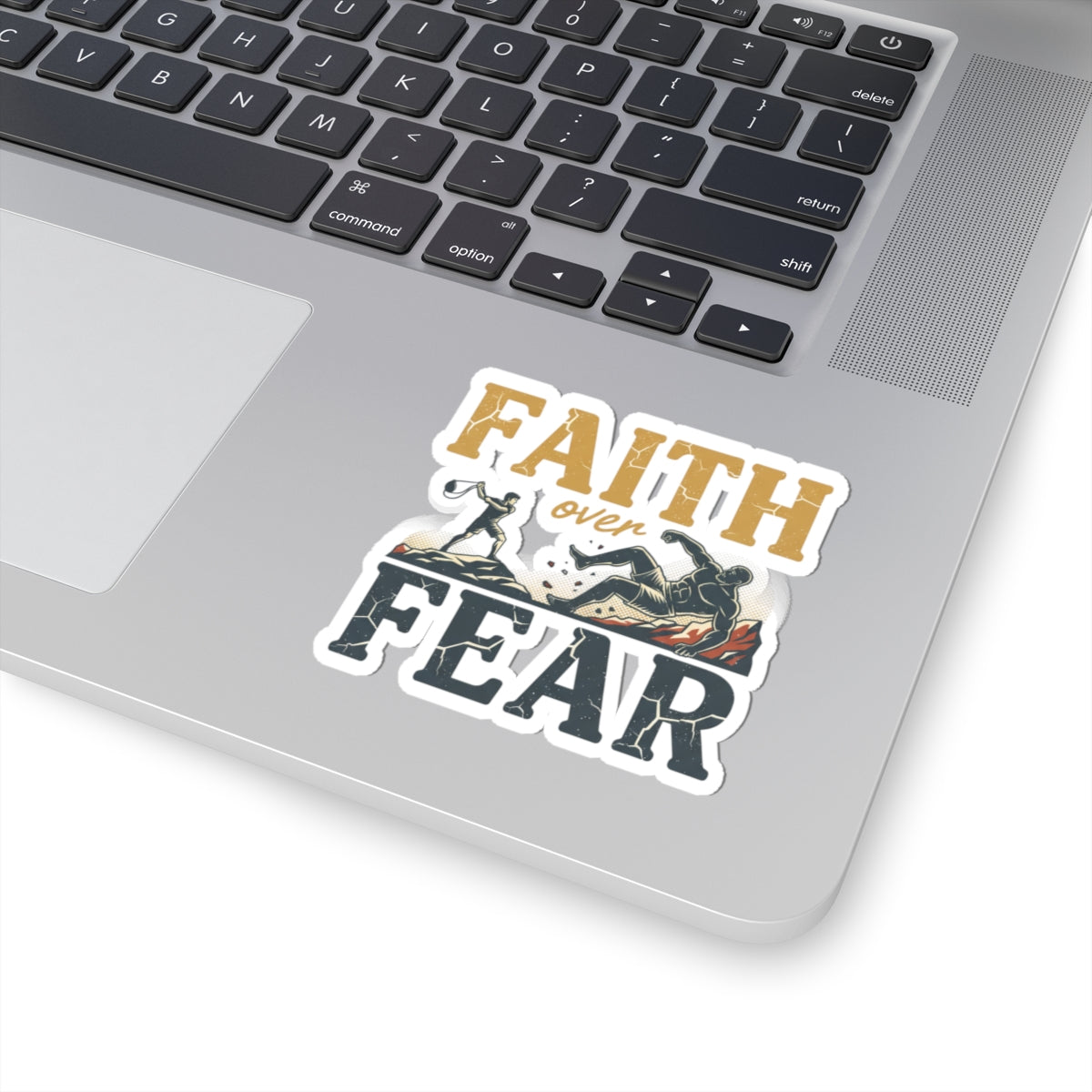 Faith Over Fear Sticker — Inspirational Christian Kiss-Cut Decal for Laptops, Water Bottles & Journals