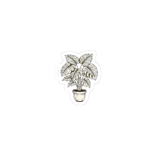 Moody Botanical Linework Plant Sticker | Herbarium Fine-Line Flora Kiss-Cut