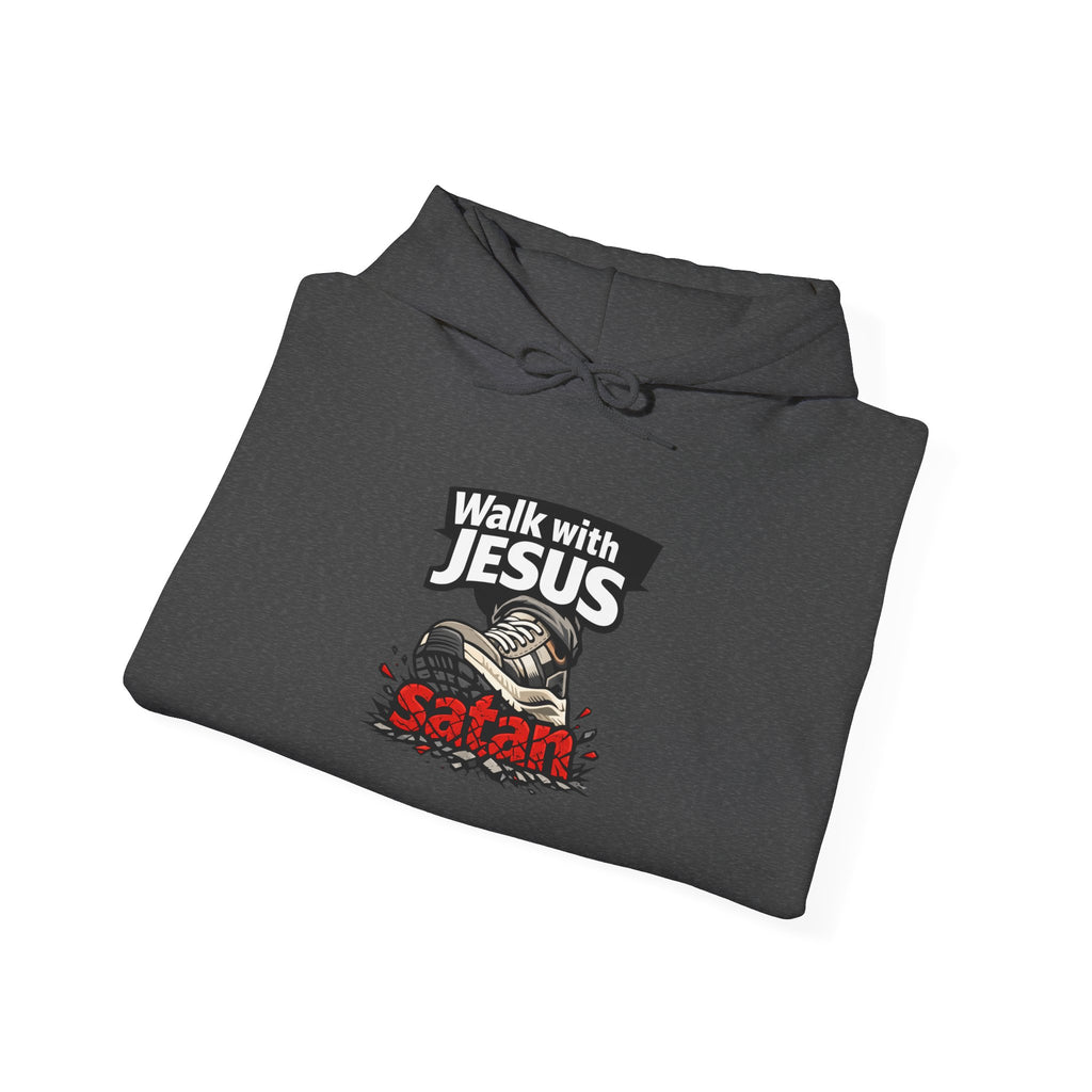 Walk With Jesus Satan Crusher Hoodie — Christian Faith Graphic Hoodie