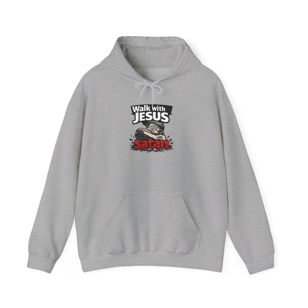 Walk With Jesus Satan Crusher Hoodie — Christian Faith Graphic Hoodie