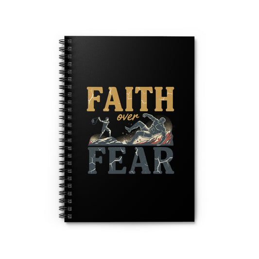 Faith Over Fear Spiral Notebook — Inspirational Christian Journal, Ruled Lined