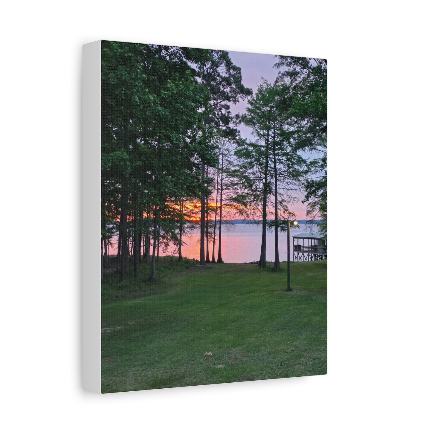 Lakeside Sunset Matte Stretched Canvas (1.25")