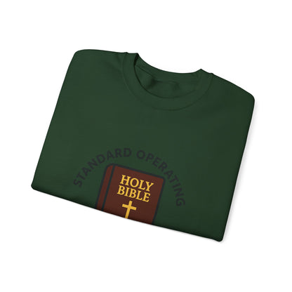 Crewneck Sweatshirt — "Standard Operating Procedures" Holy Bible Graphic