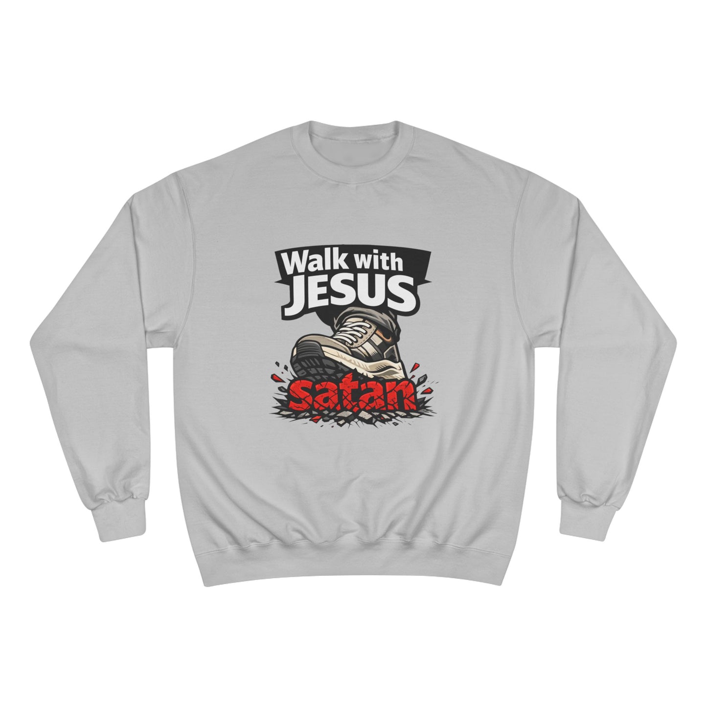 Walk with Jesus Light Colors Graphic Crewneck (Anti-Satan Design)