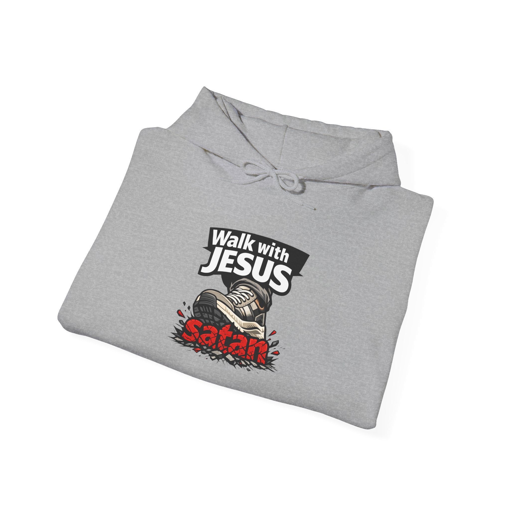 Walk With Jesus Satan Crusher Hoodie — Christian Faith Graphic Hoodie