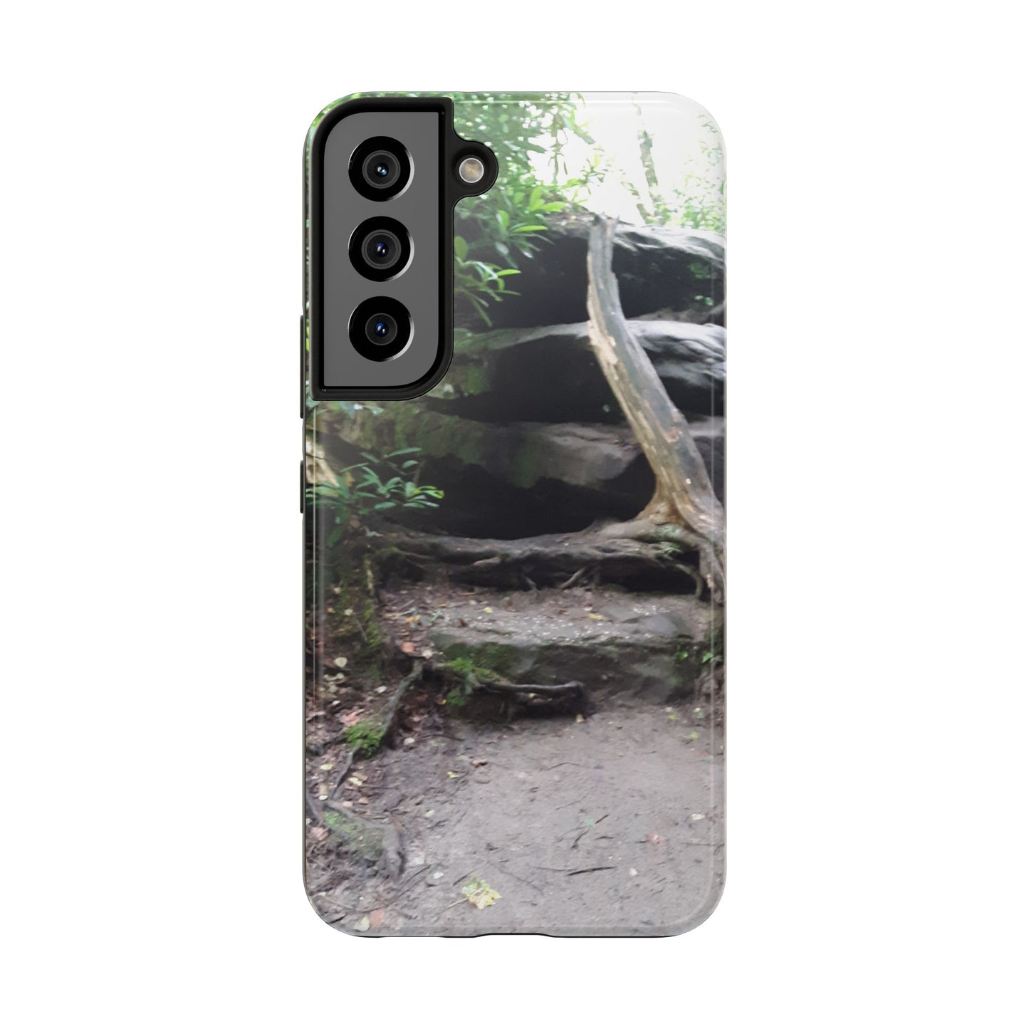 Forest Trail Tough Phone Case — Rugged Nature Phone Cover with Rock Steps Design
