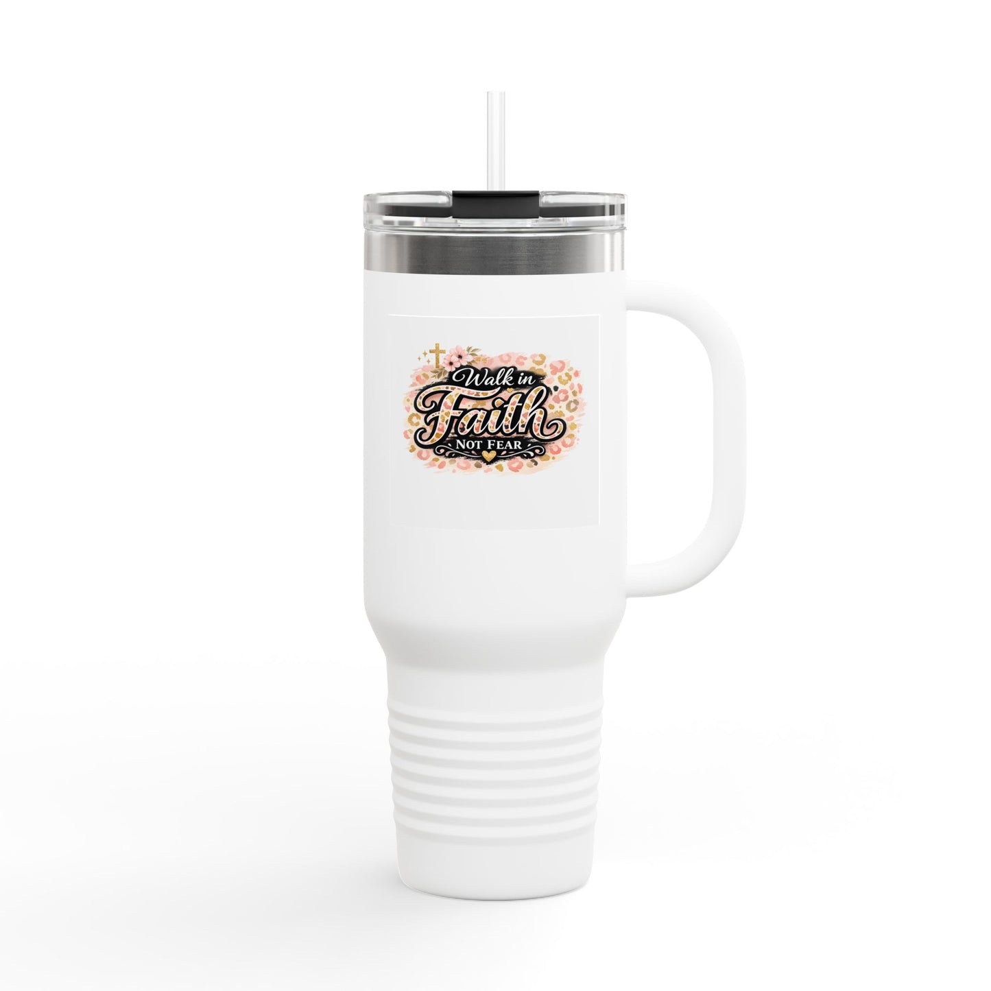 40oz Insulated Travel Mug — Faith Floral Design (Built on Faith)
