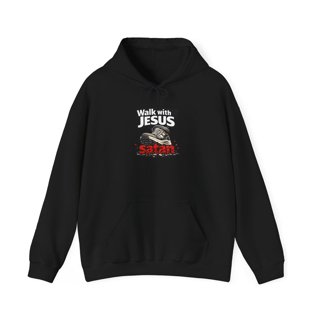 Walk With Jesus Satan Crusher Hoodie — Christian Faith Graphic Hoodie