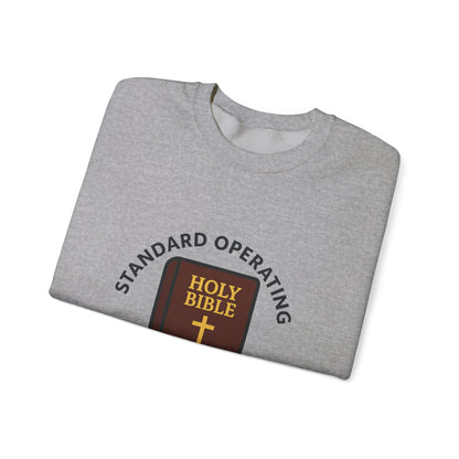 Crewneck Sweatshirt — "Standard Operating Procedures" Holy Bible Graphic