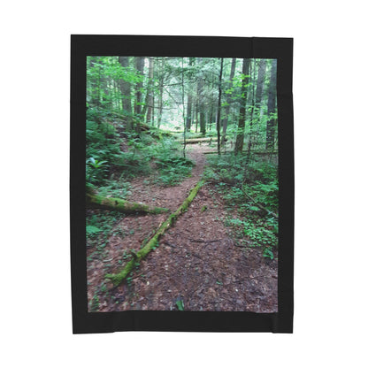 Forest Path Velveteen Plush Blanket — Cozy Woodland Throw for Nature Lovers