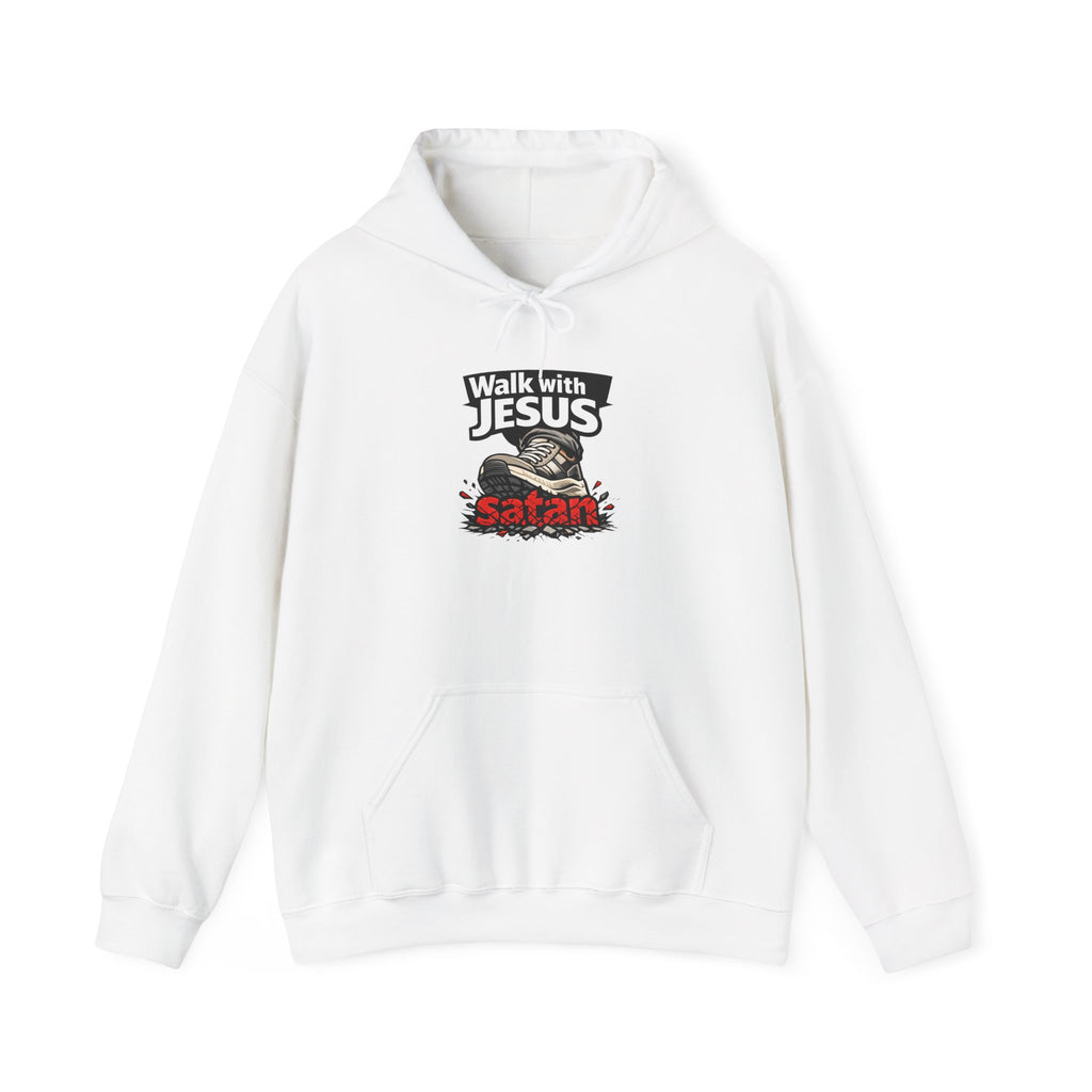 Walk With Jesus Satan Crusher Hoodie — Christian Faith Graphic Hoodie