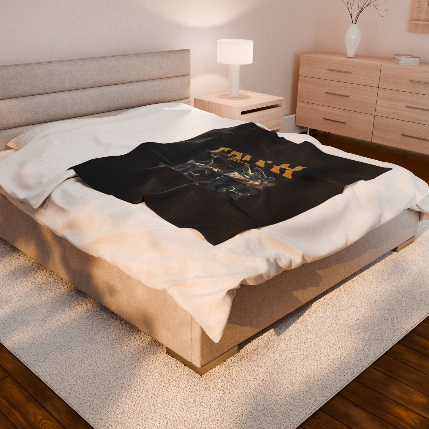 Faith Over Fear Velveteen Plush Blanket