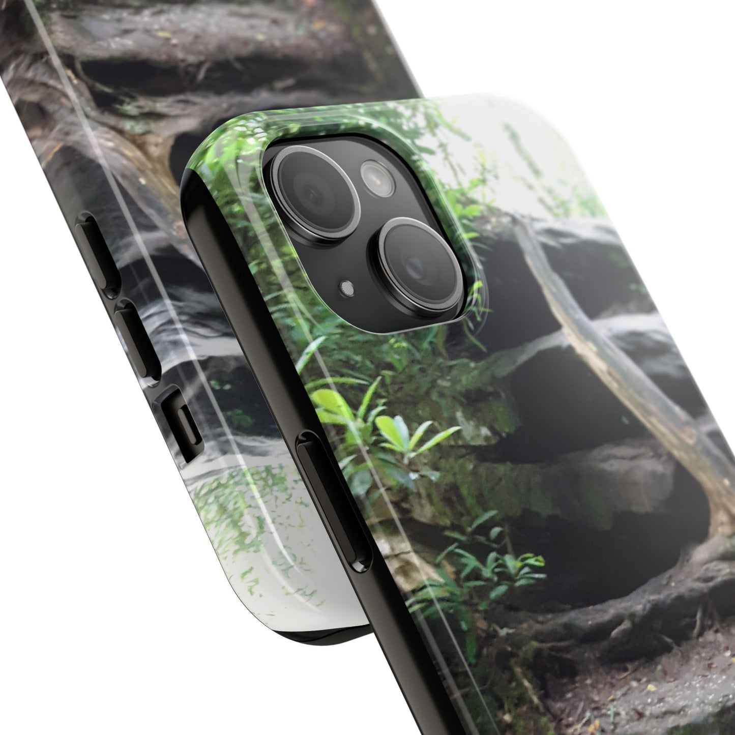 Forest Trail Tough Phone Case — Rugged Nature Phone Cover with Rock Steps Design
