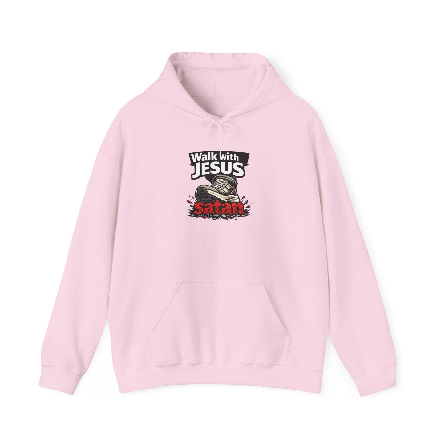 Walk With Jesus Satan Light Colors Crusher Hoodie — Christian Faith Graphic Hoodie