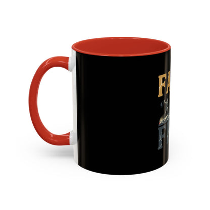 Faith Over Fear Black Coffee Mug — Inspirational Christian 11/15oz Accent Mug