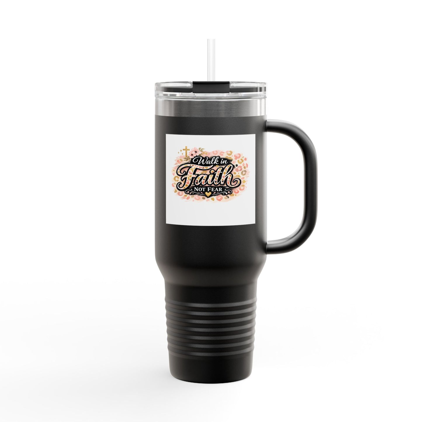 40oz Insulated Travel Mug — Faith Floral Design (Built on Faith)