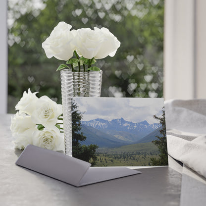 Mountain Vista Holiday Card — Scenic Alaska Landscape Greeting Card (One-Sided)