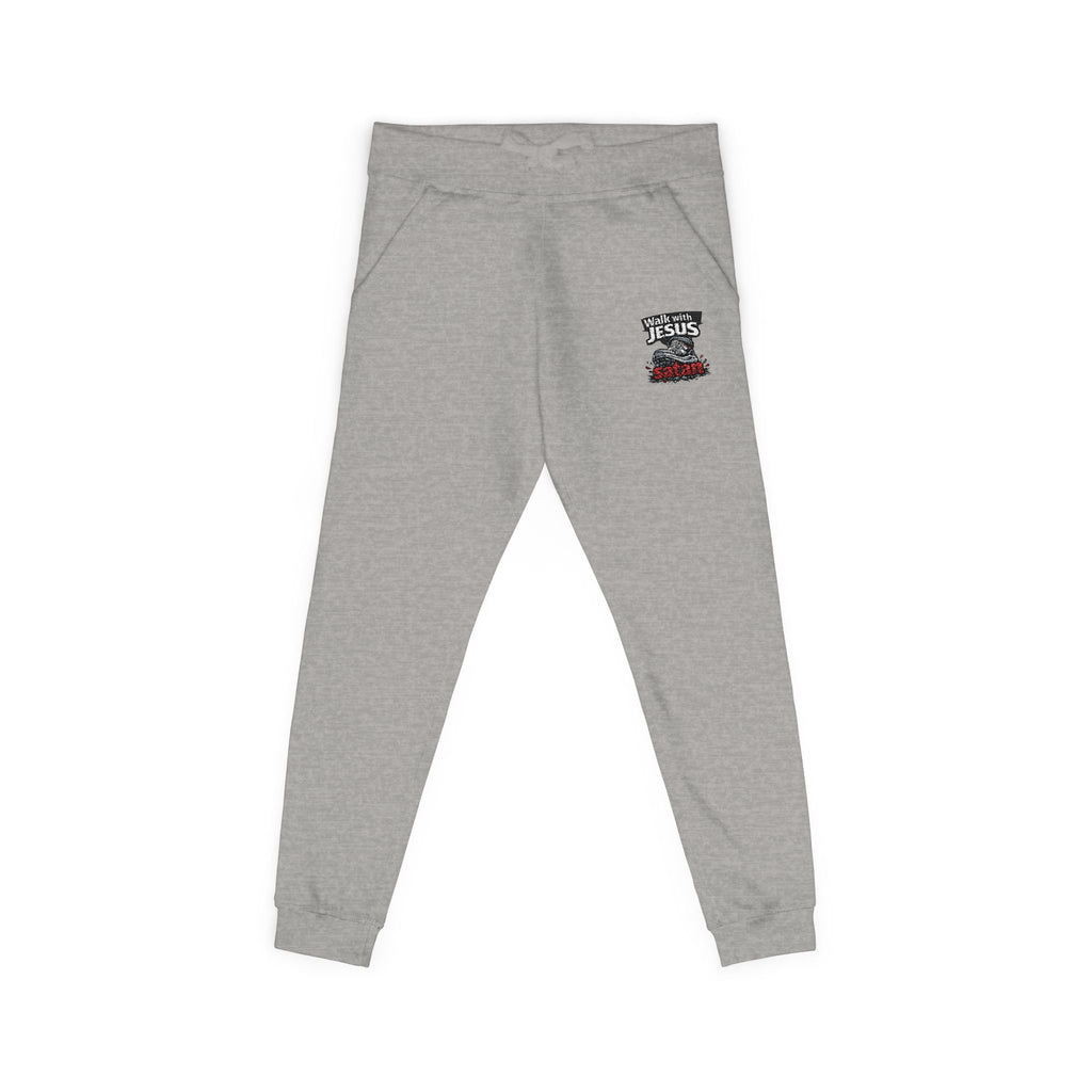 Embroidered Cozy Fleece Sweatpants — Minimal White Joggers