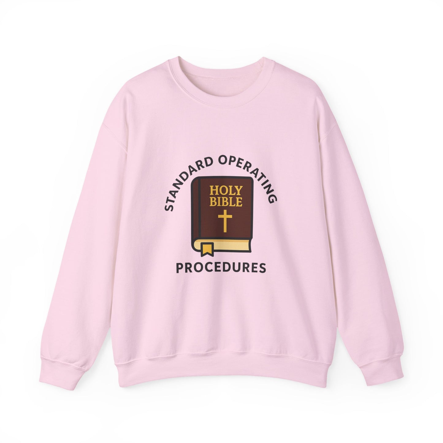 Crewneck Sweatshirt — "Standard Operating Procedures" Holy Bible Graphic