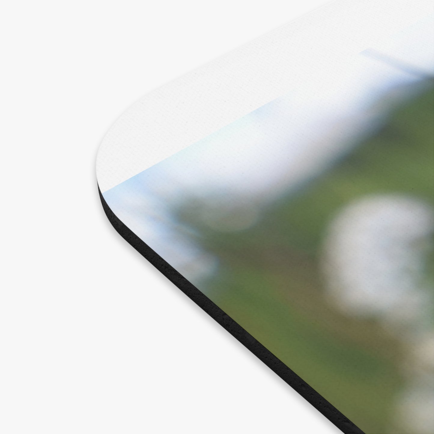 Floral Field Mouse Pad — White Wildflower Desk Mat