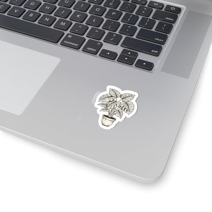 Moody Botanical Linework Plant Sticker | Herbarium Fine-Line Flora Kiss-Cut