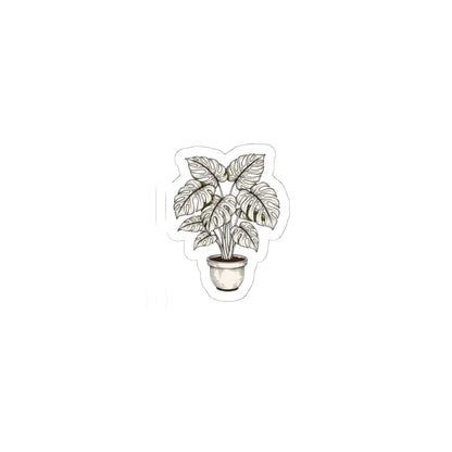 Moody Botanical Linework Plant Sticker | Herbarium Fine-Line Flora Kiss-Cut
