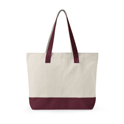 Canvas Tote Bag – “All You Need Is Love” Floral Zippered Tote