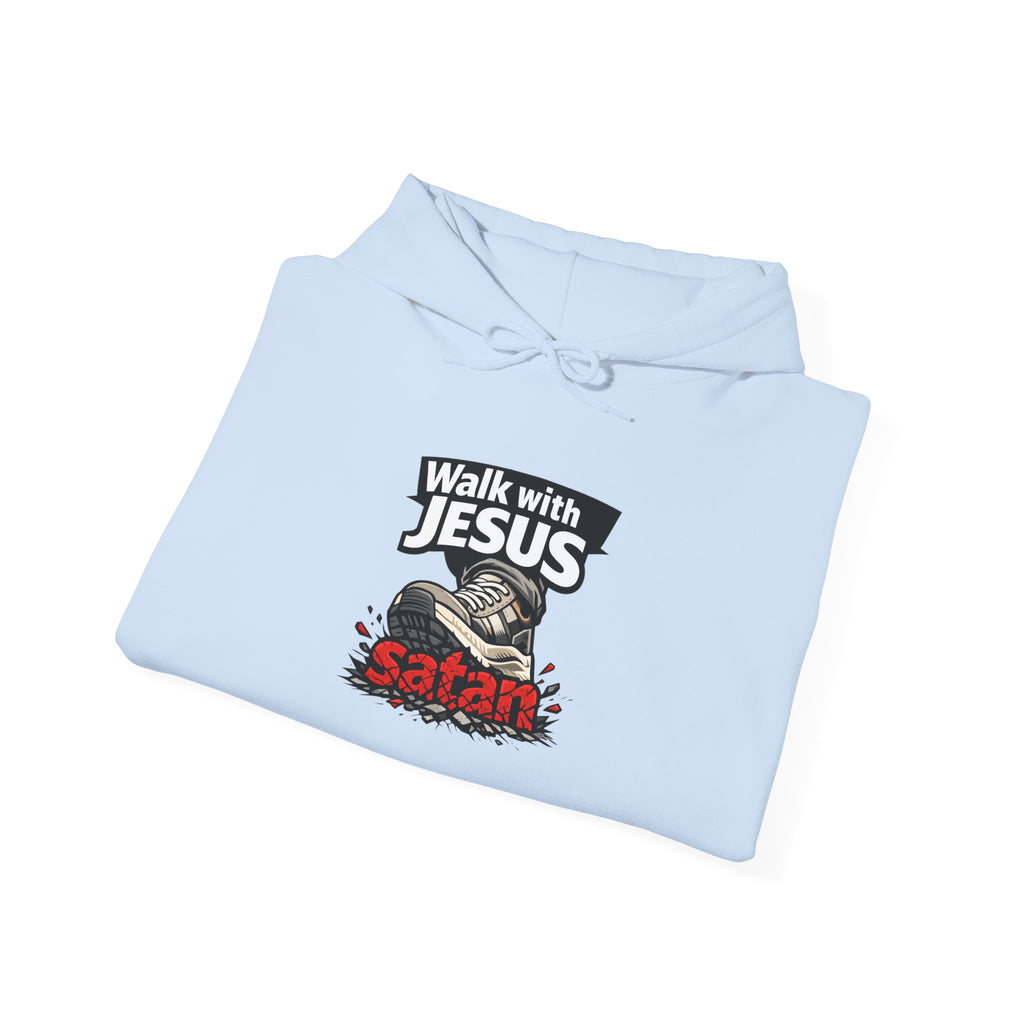 Walk With Jesus Satan Crusher Hoodie — Christian Faith Graphic Hoodie