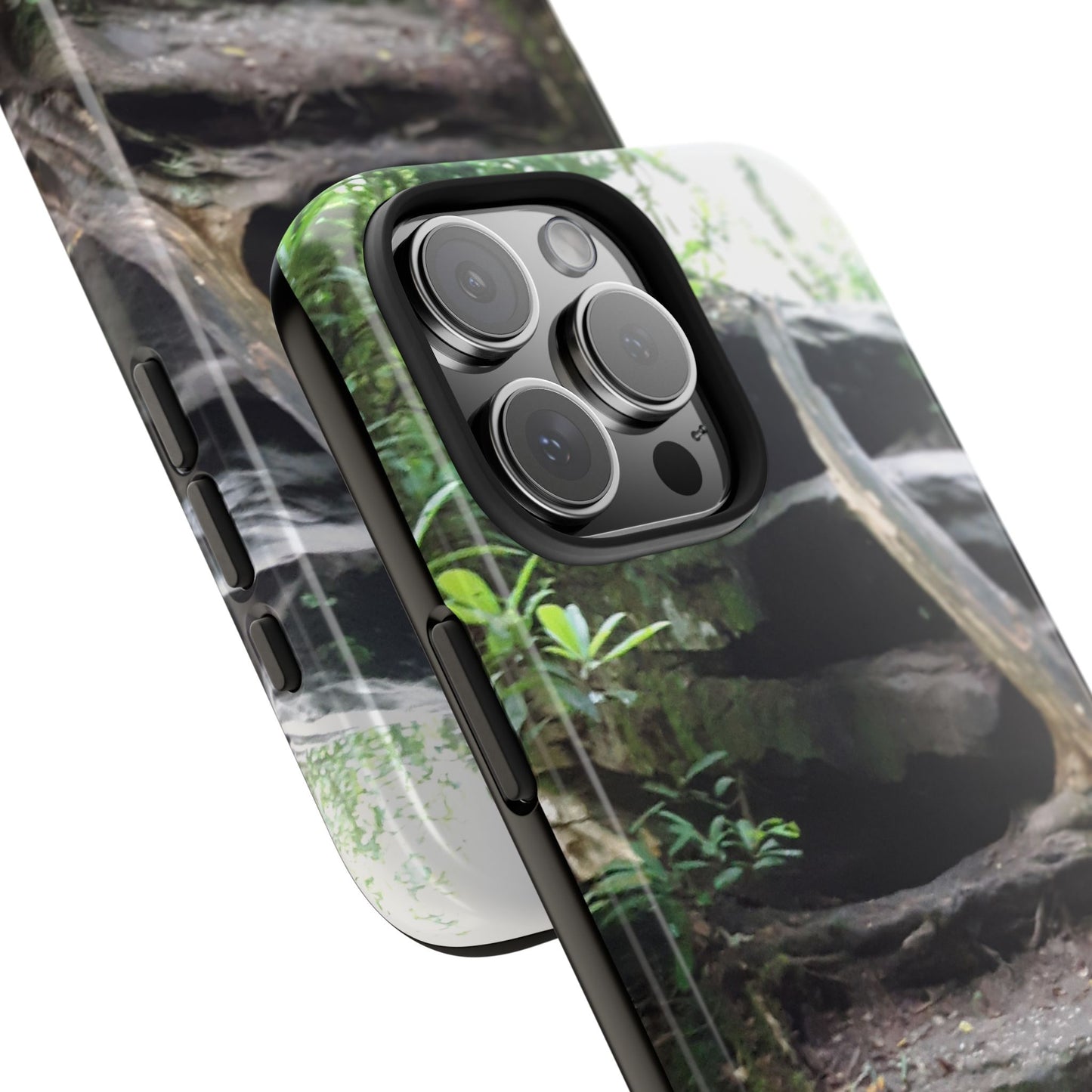 Forest Trail Tough Phone Case — Rugged Nature Phone Cover with Rock Steps Design