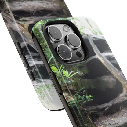 Forest Trail Tough Phone Case — Rugged Nature Phone Cover with Rock Steps Design