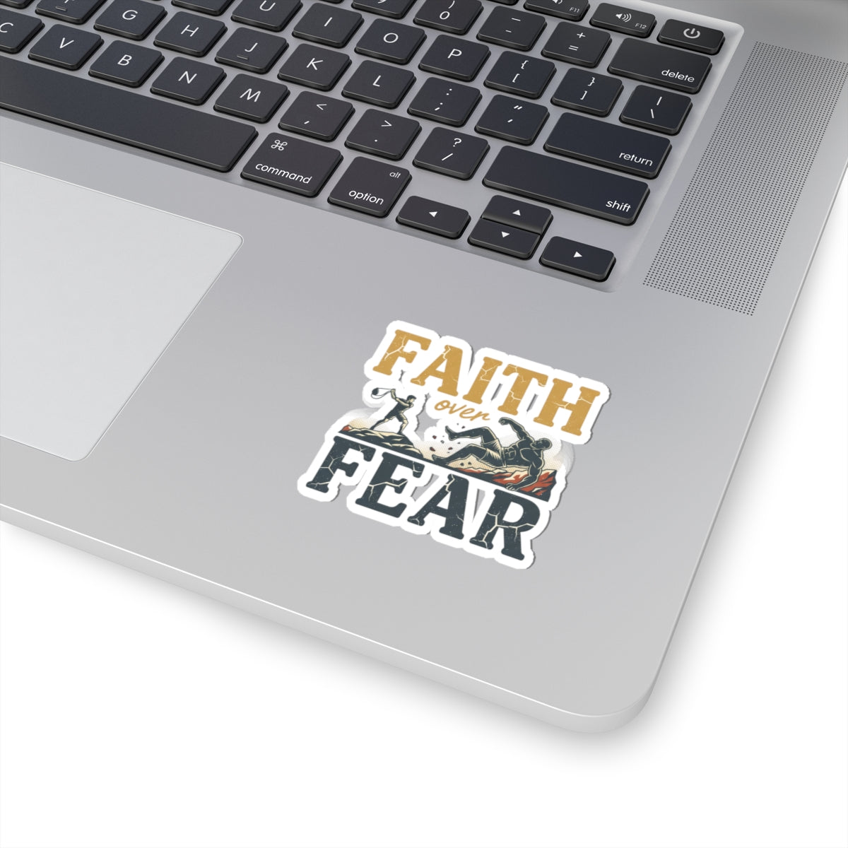 Faith Over Fear Sticker — Inspirational Christian Kiss-Cut Decal for Laptops, Water Bottles & Journals