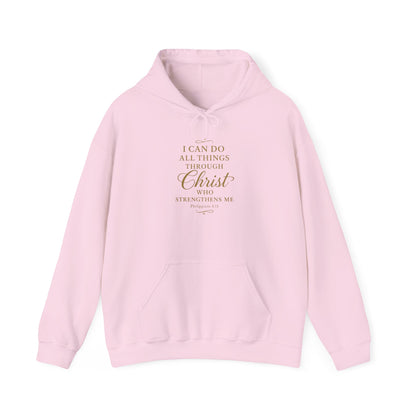 I can do all things through Christ - Light Colors -  Hoodie – Christian Faith Pullover