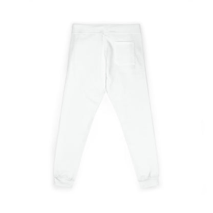 Embroidered Cozy Fleece Sweatpants — Minimal White Joggers