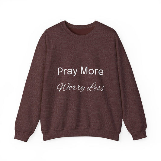 Pray More Dark Colors Unisex Heavy Blend™ Crewneck Sweatshirt